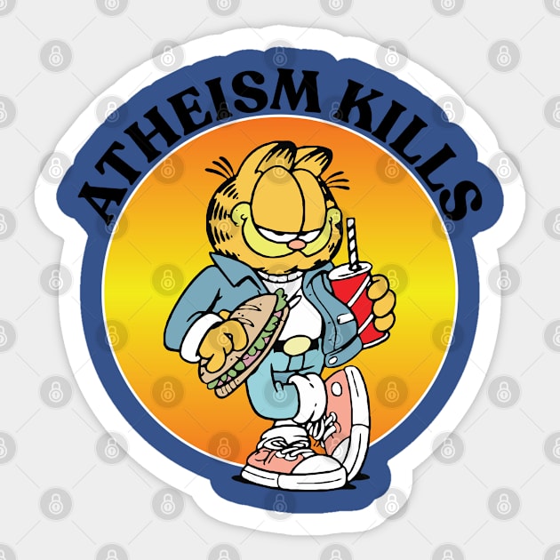 ATHEISM KILLS Sticker by Greater Maddocks Studio